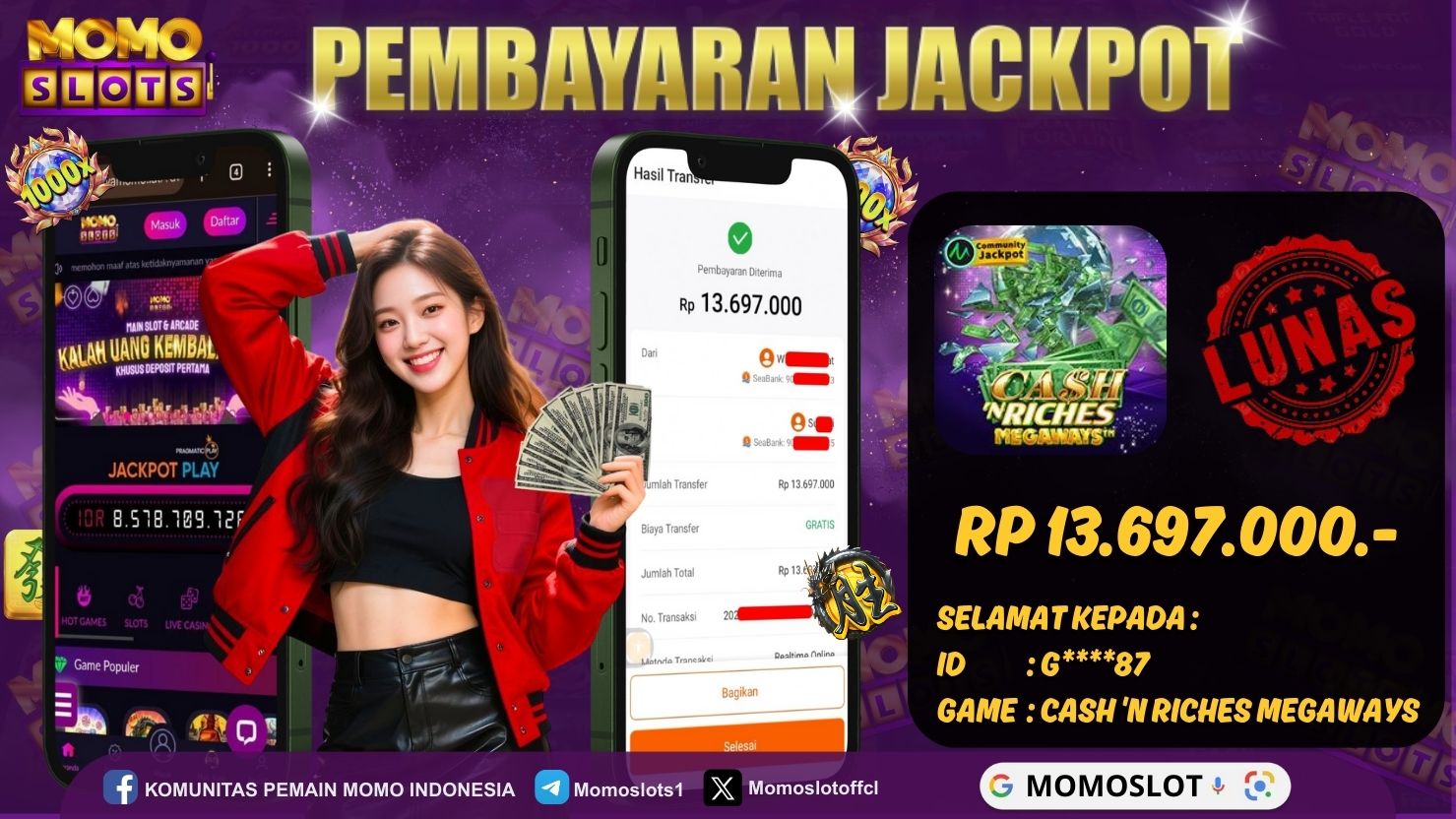 MOMOSLOTS JACKPOT SLOT CASH 'N RICHES MEGAWAYS